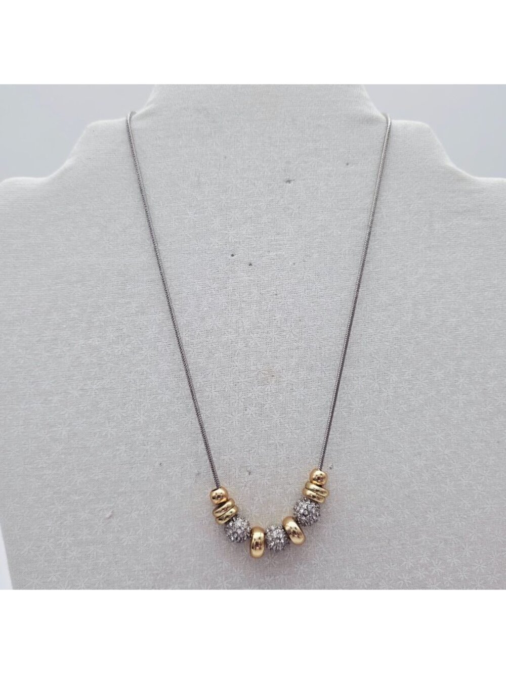 Gold & Silver-Tone Beaded Necklace With Adjustable Chain by Premier Designs